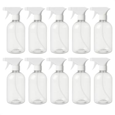 Imagem de Kit 10 Frascos Borrifador Spray Pulverizador com Válvula Multiuso Transparente 500ml