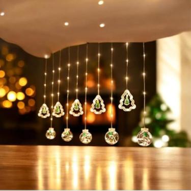 Imagem de Kit Enfeite Natalino Completo com Bolinhas, Árvores, Pisca-Pisca e Mini Globo – Decore Seu Natal com Magia e Encanto!