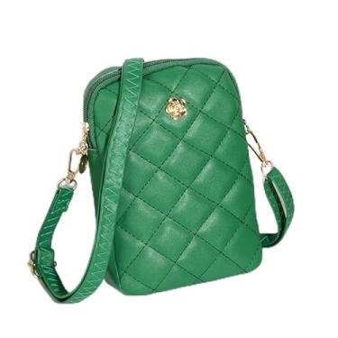 Imagem de Bolsa transversal para celular feminina, bolsa de ombro pequena, bolsa de mão fofa, carteira para celular para viagens, compras e uso diário, Verde, Medium