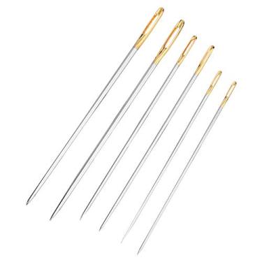 Imagem de Yctze Conjunto de Agulhas de Costura Manual de 6 Peças - Kit de Reparo Doméstico de Aço Carbono para Roupas e tricô - Inclui Agulhas de 5,7 Cm, 6,2 Cm e,9 ​​