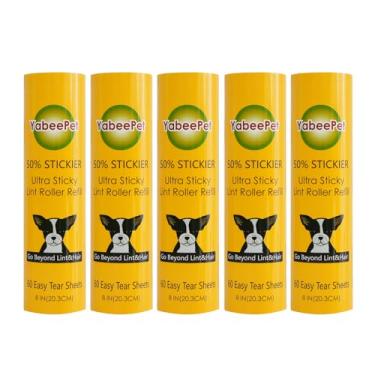 Imagem de Refil de rolo de fiapos de 20 cm para Scotch-Brite, rolo de fiapos de superfície grande 50% mais adesivo, funciona muito bem em pelos de animais de estimação, 5 recargas, 60 folhas por rolo, 300