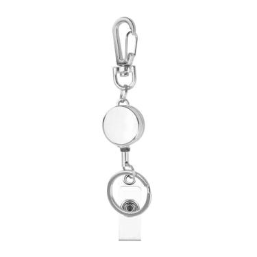 Imagem de Cordão de identificação extensível porta-crachá de identificação no peito carretel retrátil ouro rosa chaveiro enfermeira (prata)