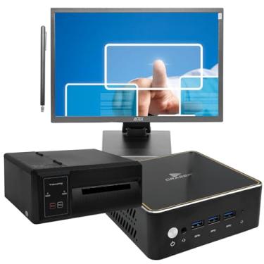 Imagem de Mini PC Home Office Intel Core i5-6200U, 8GB RAM SSD 256GB + Monitor LED 22" Touchscreen 75Hz VGA/HDMI + Impressora Térmica de Etiquetas 300mm/s 203 DPI USB