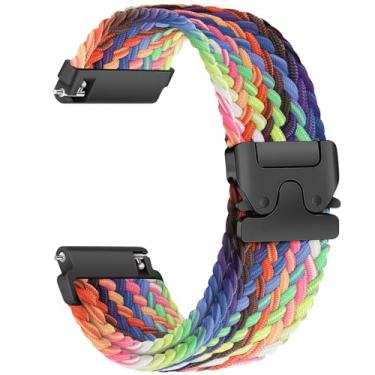 Imagem de Pulseiras femininas de nylon trançado para Garmin Venu 3S 2S/Vivoactive 4S/Vivomove 3S/Forerunner 255S 265S 265S de 18 mm com fivela magnética/paraquedas para Huawei Watch Gt 5/4 de 41 mm