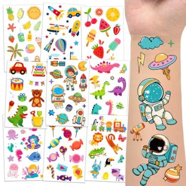 Imagem de 112 folhas de adesivos falsos coloridos mistos para adultos, adesivos removíveis, não tóxicos laváveis para decorações de aniversário com tema de lembrancinhas de festa