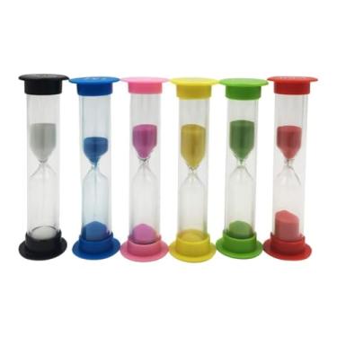 Imagem de Temporizador de areia de ampulheta colorido de 6 peças com temporizadores de 30 segundos 1 min 2 min 3 min 5 min e 10 min. Adequado para cozinhar escovar os dentes