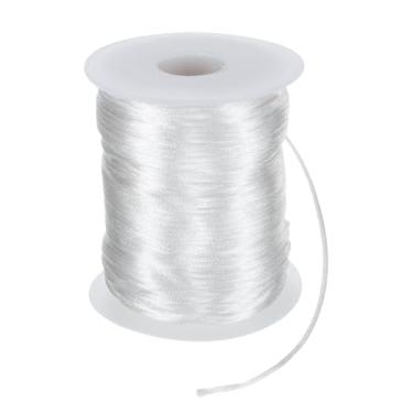 Imagem de Generic Cordão de nylon acetinado de 2 mm, pulseiras macias e sedosas para macramê Kumihimo, colares de nó chinês, miçangas, fabricação de joias, branco
