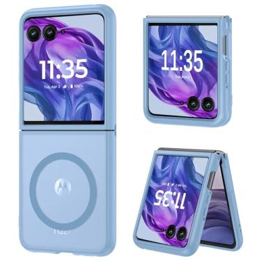 Imagem de DUEDUE Capa magnética para Motorola Razr Plus 2025/2024, Moto Razr 50 Ultra 5G, capa protetora à prova de choque para Motorola Razr+ Plus 2025/2024/Moto Razr 50 Ultra 5G 6,9 polegadas, azul claro