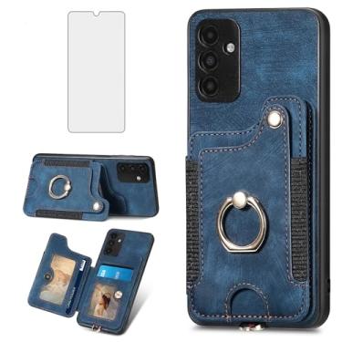 Imagem de Asuwish Capa de telefone para Samsung Galaxy A04S capa carteira com protetor de tela de vidro temperado e alça de pulso RFID suporte de cartão de crédito anel acessórios para celular AO4S A 04S