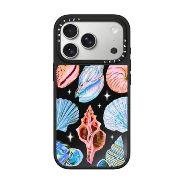 Imagem de CASETiFY Capa espelhada para iPhone 17 Pro [refletiva/compatível com Magsafe/1,5 m. 1X proteção contra quedas de grau militar] - Concha - preta em preto