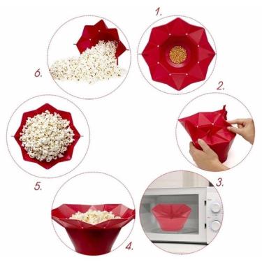 Imagem de Balde Pipoca Pipoqueira Silicone Para Micro-ondas Sem óleo