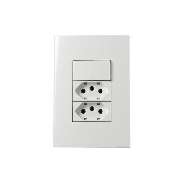 Imagem de Interruptor Simpl.+2Tomada 2P+T 20A Margirius Sleek Placa4X2