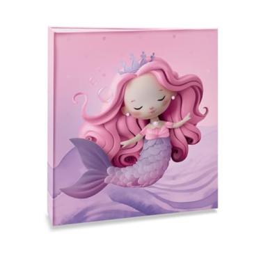 Imagem de Álbum de fotos Ical, encadernação tradicional, para 120 fotos 10x15cm - envelope plástico transparente - linha Infantil - modelo sereia - 196