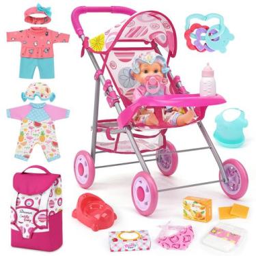 Imagem de Conjunto de carrinhos de bebê Baby Doll Dreamon com 12,5 bonecas e 21 