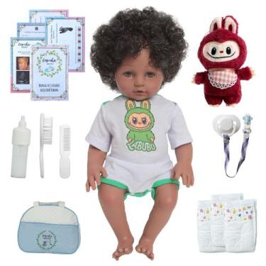 Imagem de Bebê Reborn Boneco Realista Masculino Com Labubu Pelúcia - Cegonha Reb