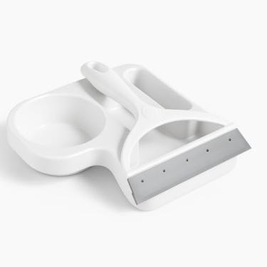 Imagem de Kit Organizador de Pia Branco Premium 2 Peças Porta Eetergente e Esponja– Cozinha Minimalista e Funcional Hodah