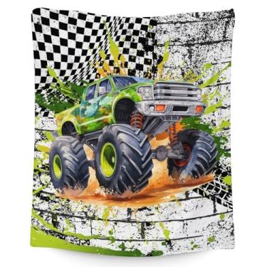 Imagem de Cobertor de caminhão para crianças - 101,6 cm x 127 cm Cobertores infantis presentes para meninos - Manta de caminhão macio e aconchegante para atividades ao ar livre, cadeira