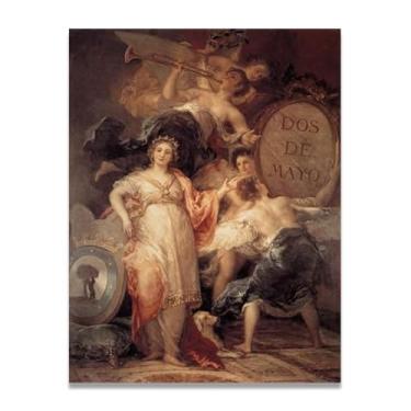 Imagem de LKXGRRSFG Alegoria da cidade de Madrid Francisco De Goya Impressão em tela romântica espanhola - Obra-prima do influente pintor romântico 80 x 104 cm sem moldura