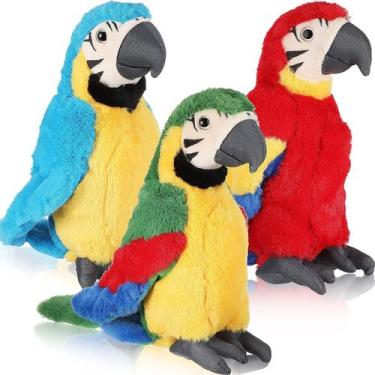 Imagem de Brinquedo de pelúcia Jexine Macaw Parrot, bicho de pelúcia, 25 cm, 3 u