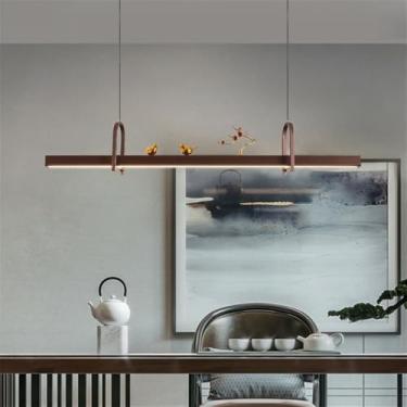 Imagem de Luminária pendente contemporânea de LED para restaurante, estilo chinês retrô, criativa, para balcão de bar, sala de estar, quarto, escritório, hotel ou casa de chá (Estilo 20 L120CM)