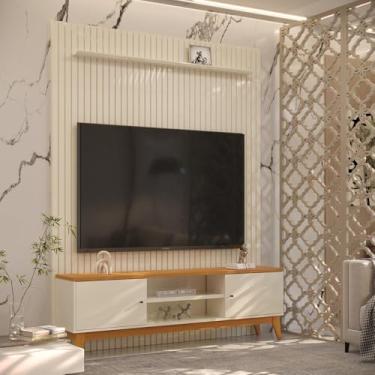 Imagem de Painel Ripado Com Rack Tv 75 Polegadas Italia 184cm - Off White