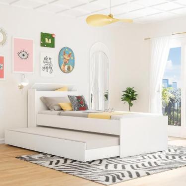Imagem de Bicama Multimóveis com Baú embutido para colchão 190cmx80cm Branca REF