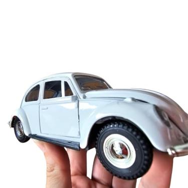 Imagem de Carrinho Miniatura Colecionável Brinquedo Volk Fusc quinha Carrinho Metal À fricção Abre Porta (Branco)