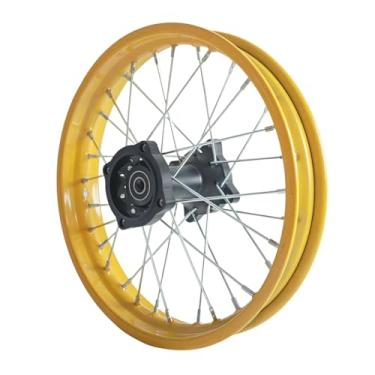 Imagem de Hauertzx Cubo de aro de roda compatível com 70CC 90CC 110CC 125CC 140CC 150CC 160CC Off Road Motocross Pit Dirt Rocket Bike (amarelo, 90/100-14 polegadas 12 mm)