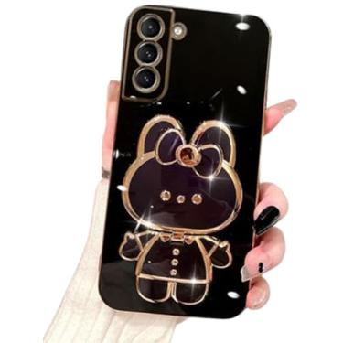 Imagem de Aulzaju Capa para Samsung Galaxy A15 Cute Hidden Rabbit Bunny Mirror Kickstand, Galaxy A15 Capa de telefone feminina glitter macio de silicone macio com capa para câmera para Samsung A15 para mulheres