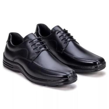 Imagem de Sapato Social Masculino em Couro Legítimo, Ortopédico com Solado Anatômico, Costuras Reforçadas, Conforto Total, Preto (Preto, BR, Adulto, Numérico, 44)