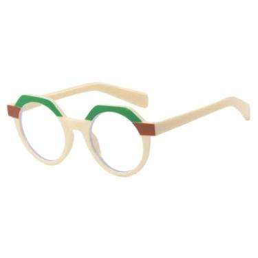 Imagem de Óculos de sol femininos de luxo, estilo polígono, retrô, redondo, masculino, para atividades ao ar livre, viagem, pesca, UV400 (bege transparente)