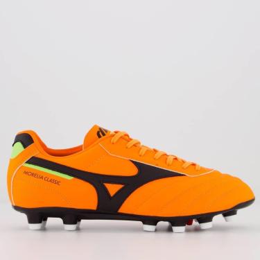 Imagem de Chuteira Mizuno Morelia Classic MD Campo Laranja e Preto-Masculino