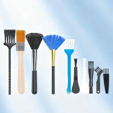 Imagem de Kit de limpeza de teclado com 10 peças - Ferramentas de limpeza de escova antiestática para dispositivos eletrônicos como ventiladores de placa-mãe de computador
