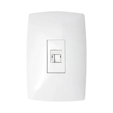 Imagem de Tomada Internet Rj 45 Cat 5 Branco Placa 4x2 - Blux Home - B.Lux