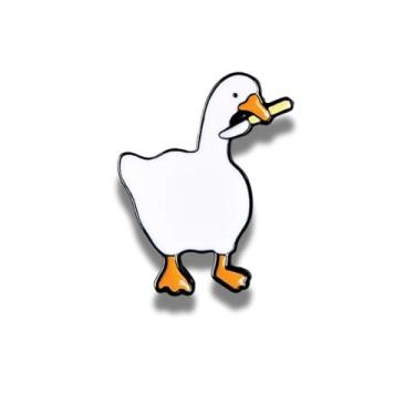 Imagem de Broche de esmalte meme engraçado, desenho animado pato, sapo, ganso animal, emblema de lapela de metal, broche de meme de humor fofo para mochila, jaqueta, broche de presente de piada para
