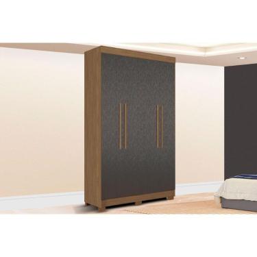 Imagem de Guarda Roupa Solteiro 4 Portas E 2 Gavetas C/ Pés Sarandi Jatobá/grafite - Santos Andirá