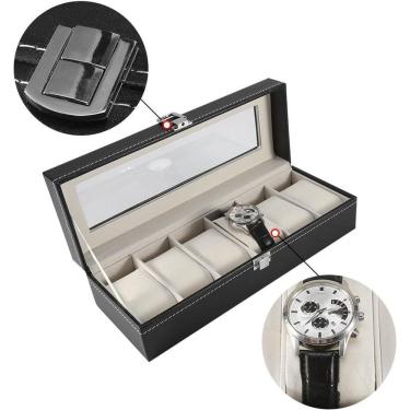 Imagem de Estojo Porta Relógio 6 Lugares Super Luxuoso Super Aveludado