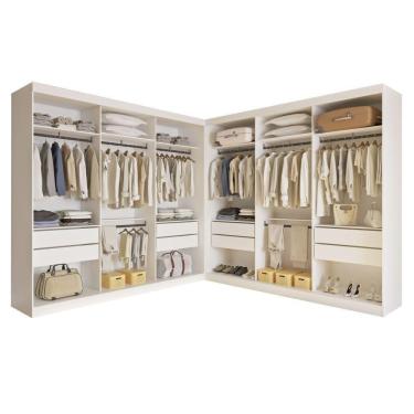 Imagem de Closet Casal Paris Duo Premium Sem Portas 8 Gavetas Minastex Branco