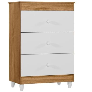 Imagem de Comoda 3 Gavetas 93cm 4100 Nature Branco Plla Nature Branco