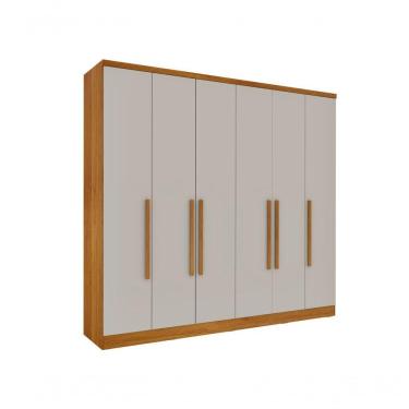 Imagem de Guarda Roupa Casal Veneza 6 Portas 4 Gavetas Tcil Cinamomo/Off White