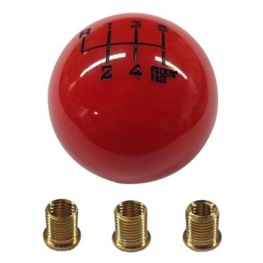 Imagem de UHANBUT Maçaneta de mudança de marcha de carro de 6 velocidades, manípulo de câmbio de carro com adaptadores M8X1.25/M10X1.5/M10X1.25, substituição de cabeça de manete de mudança de bola de resina