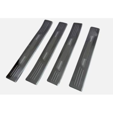 Imagem de 4 peças compatíveis com Lexus TX TX350 500h 550h + 2024 2025 para soleira de porta externa acessórios de aço inoxidável com acabamento em aço inoxidável (preto)