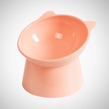 Imagem de Comedouro Bebedouro Elevado Inclinado para Cachorro e Gato (Rosa)