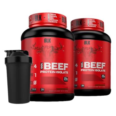 Imagem de Kit 2x Beef Protein Isolate 907g Cada + Coqueteleira - Blk Performance (Doce de leite/Cookies)