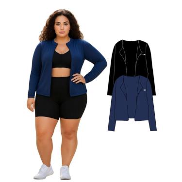 Imagem de Kit 2 Casacos Camisas Sem Zíper Proteção UV FPU50 Feminino Plus Size-Feminino