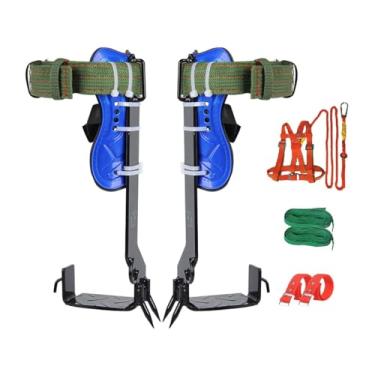 Imagem de RNXRZANK Equipamento para Escalada em árvores, Esporas Largas para Escalada, Resistentes Ao Desgaste, Kit de Acessórios para Sobrevivência Na Selva E Colheita, com Arnês, Tamanho real