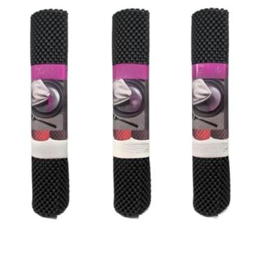 Imagem de Forro e Tapete PVC Antiderrapante para Gavetas, Armário de Cozinha e Closet (Proteção Antiderrapante para Armários e Gavetas)(3 PRETOS)