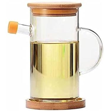 Imagem de YWangQiang Garrafa de vidro galheteiro para azeite de oliva e vinagre, dispensador de azeite, garrafa de vidro, recipiente de cozinha