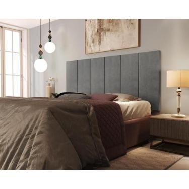 Imagem de Painel Cama Box Solene 1,60 Tecido Suede Cor Cinza Comprar - Comprar M
