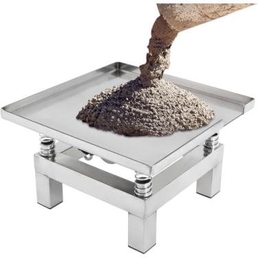 Imagem de HYUIO Mini mesa vibratória de aço inoxidável, mesa vibratória de concreto, banco de teste de vibração, bloco de teste de vibração, plataforma de vibração, aumentando a firmeza do concreto, 35 x 35 cm